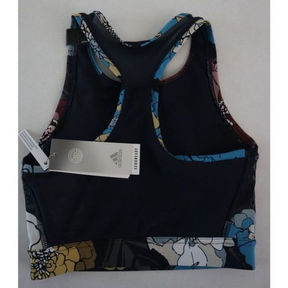 adidas HH9095 Women’s Sz S (A-C) Medium-Support All-Over Print Sports Bra $60 - Picture 2 of 6